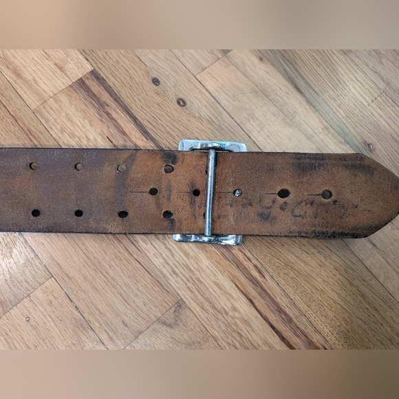 Black Leather Gun Belt Safety Speed Holster Belt Montebello Cal Belt 32 USA - Picture 9 of 15